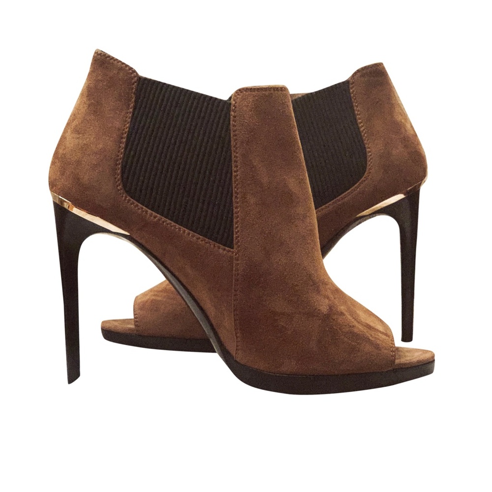 New Burberry Harbourne Open-Toe High Heel Bootie